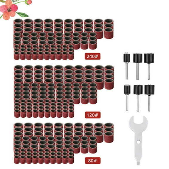 TAILTOSS Sanding Disks 307Pcs Emery Circle Rubber Polishing Assorted Color 8x4cm For Replacement