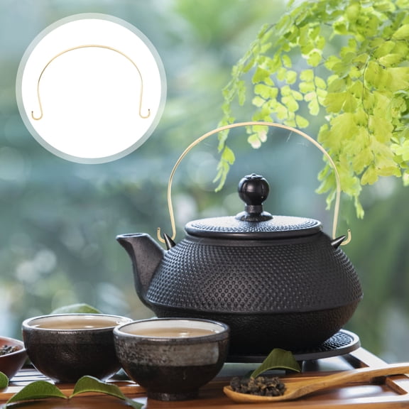 TAILTOSS Teapot Handle Replacement Metal Grip 1Pcs Golden Brass for Cooking Utensils