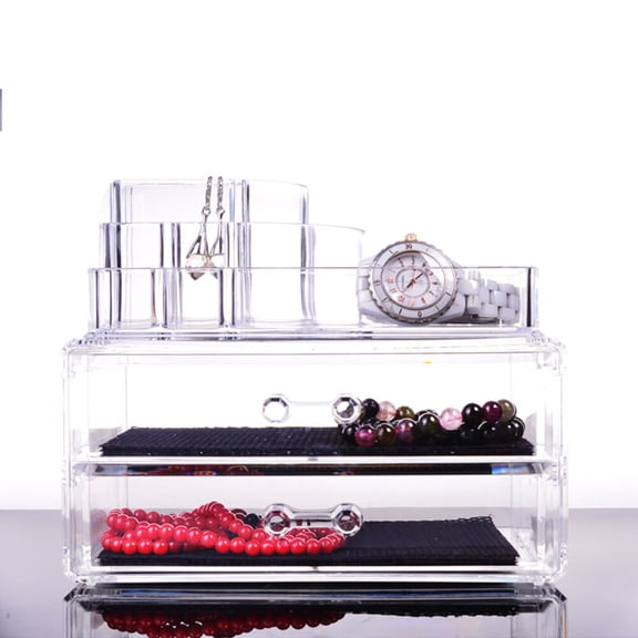 TAILTOSS Vanity Containers 1Pack Transparent Design for Cosmetics and Jewelry Storage