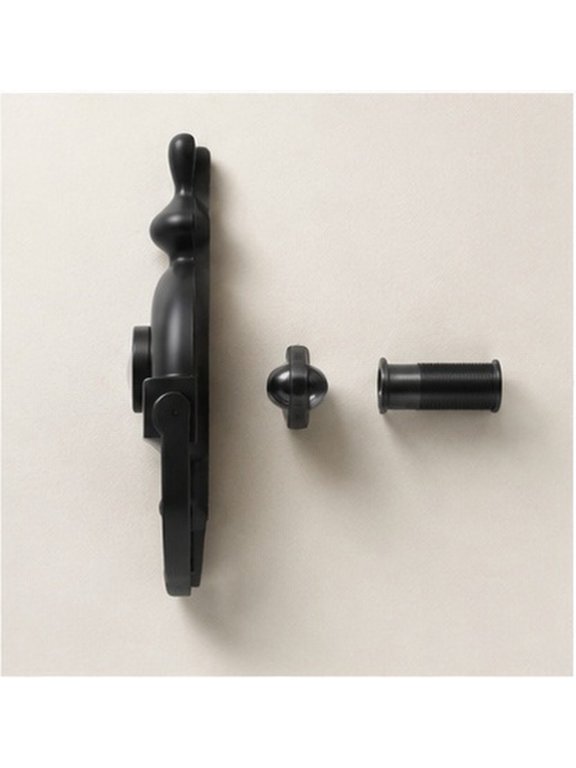 Vintage 6 Inch with Zinc Alloy Door Ring Knocker Peephole Viewer Black