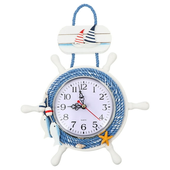 TAILTOSS Wall Clock Decor Hanging Clock Time Telling Beach Sea Theme Clock 23.00X8.66X1.00In 1Set