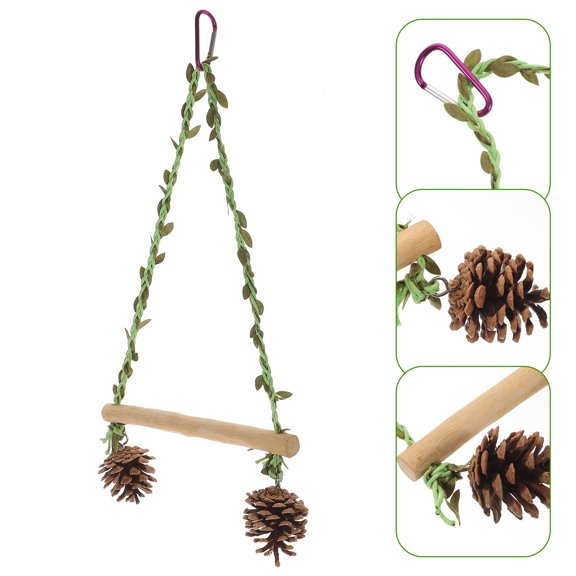 TAILTOSS Wooden Parrot Stand Perch with Creative Shape for Holiday Bird Cage Decorations