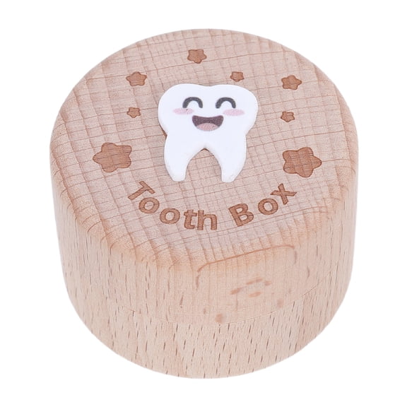 TAILTOSS Wooden Tooth Storage Box Beige Scandinavian Design for Bedside Decor and Keepsake Storage