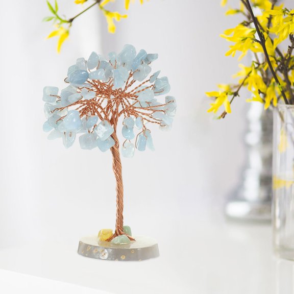 TAILTOSS Woven Crystal Stone Tree Tabletop Crystal Tree Shape Ornament