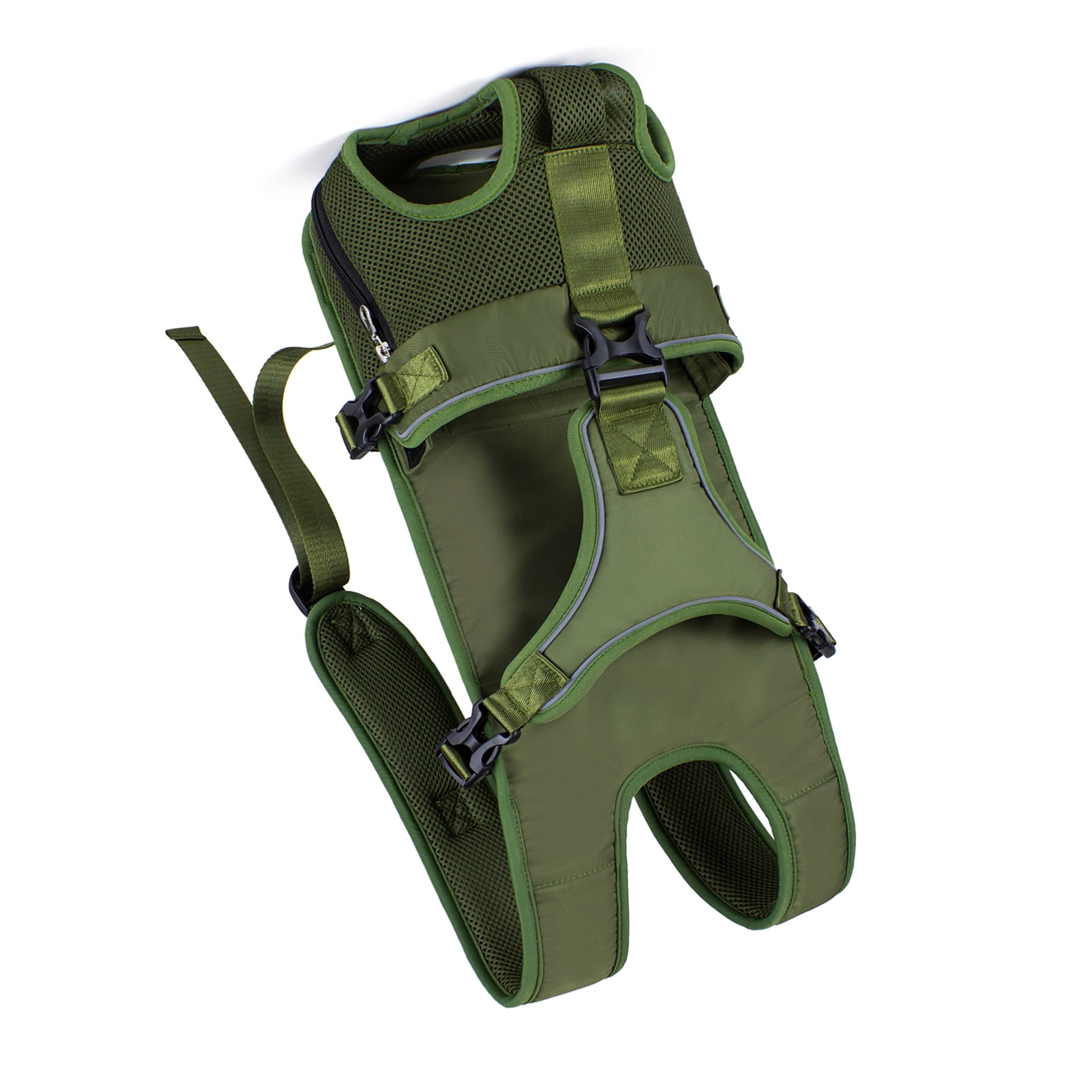 TAILUP Pet Carrier Backpack for Dogs Water-Resistant Adjustable Comfortable Convenient Travel Bag Front Chest Carrier Army Green Medium (14.17 in / 36 cm)