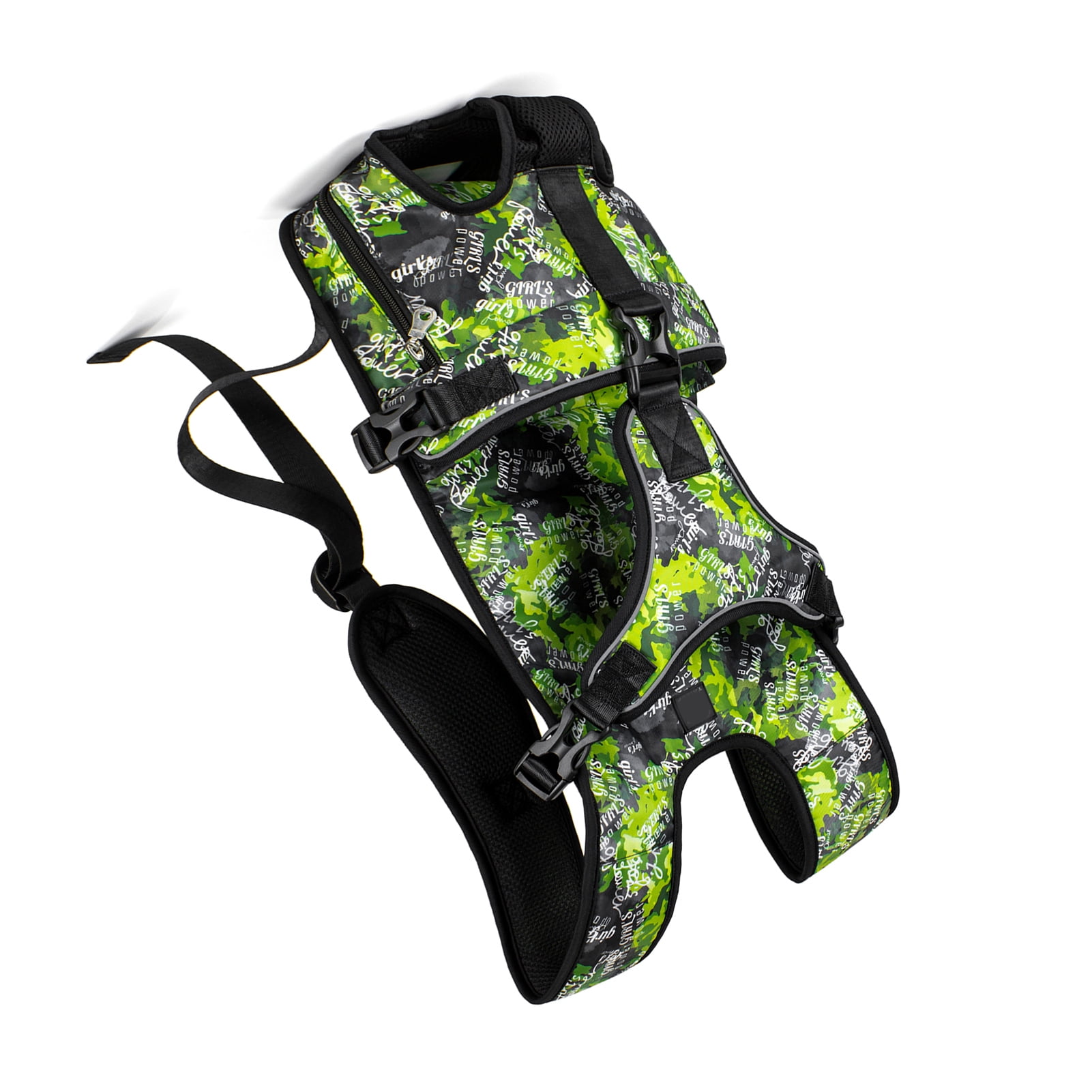 TAILUP Pet Carrier Backpack for Dogs Water-Resistant Adjustable Comfortable Convenient Travel Bag Front Chest Carrier Green Jungle Medium (14.17 in / 36 cm)