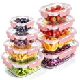 thumbnail image 1 of TAIMASI 16 Pcs Glass Food Storage Containers with Lids, Airtight Snap Lock Borosilicate Glass Meal Prep Containers, Microwave Oven Freezer Dishwasher Safe, BPA Free Kitchen Storage Set,Pink, 1 of 8