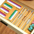 thumbnail image 1 of Bamboo Drawer Organizer for Bag & Wrap Storage, Multi - Compartment, for Kitchen Drawer Tidy（, 1 of 6