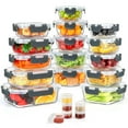 thumbnail image 1 of TAIMASI 42 Pcs Glass Food Storage Containers Set with Snap Locking Lids, 21 Containers & 21 Lids, Glass Meal Prep Lunch Box Containers, Grey, 1 of 7