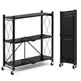 Taimasi 3-Tier Foldable Metal Storage Shelf, 28