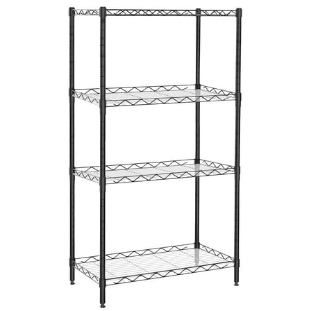 TAIMASI 4-Shelf Adjustable Heavy Duty Steel Wire Rack Storage Shelving Organizer for Kitchen, Garage, 23.62" L x 13.77" W x 47.24" H, Black