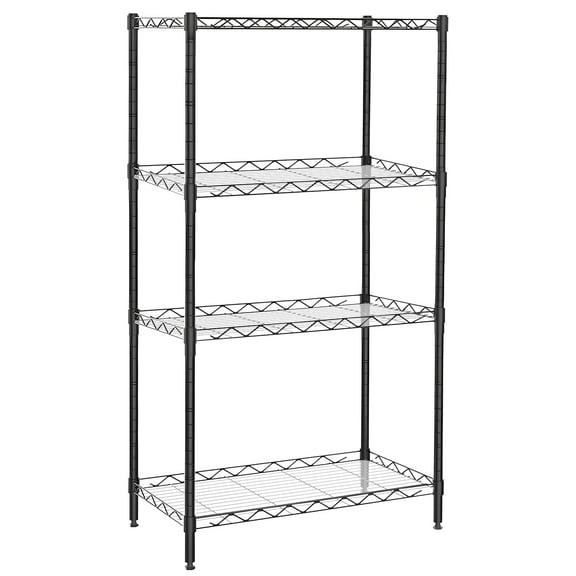 TAIMASI 4-Shelf Adjustable Heavy Duty Steel Wire Rack Storage Shelving Organizer for Kitchen, Garage, 23.62" L x 13.77" W x 47.24" H, Black