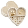 thumbnail image 1 of TAIMY  Travel Jewelry Box, Heart-Shaped Velvet Storage Tray, for Rings, Earrings, and Necklaces, Gift for Women and Girls（Beige）, 1 of 6