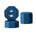 thumbnail image 1 of TAIMY Velvet Jewelry Ring Box, double-slotted octagonal ring gift box, Gift Box with Detachable Lid for，suitable for weddings, proposals, engagements, and other occasions(Dark Blue), 1 of 6