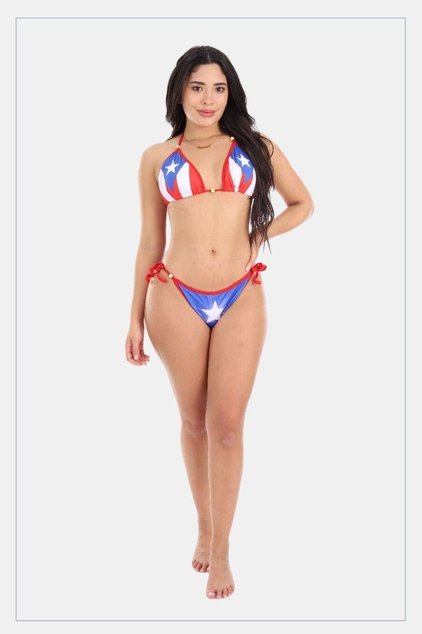 【THEAIRTOWN】 chrome usa flag bikini TAINOWEARS BIKINI MODEL USA FLAG - Walmart.com