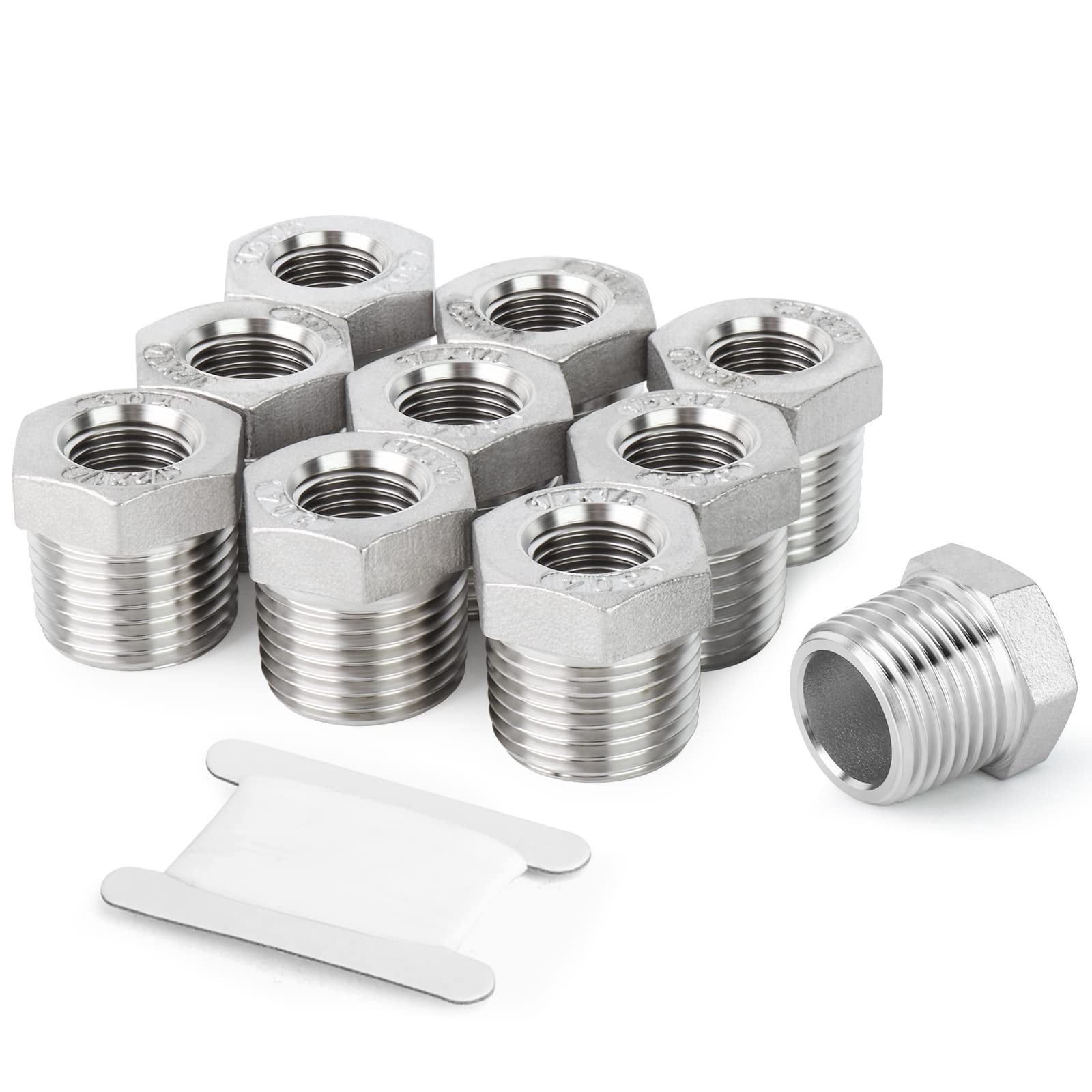 DEWIN Threaded Pipe,1pc Stainless Steel SS304 Male X Male Threaded Pipe...