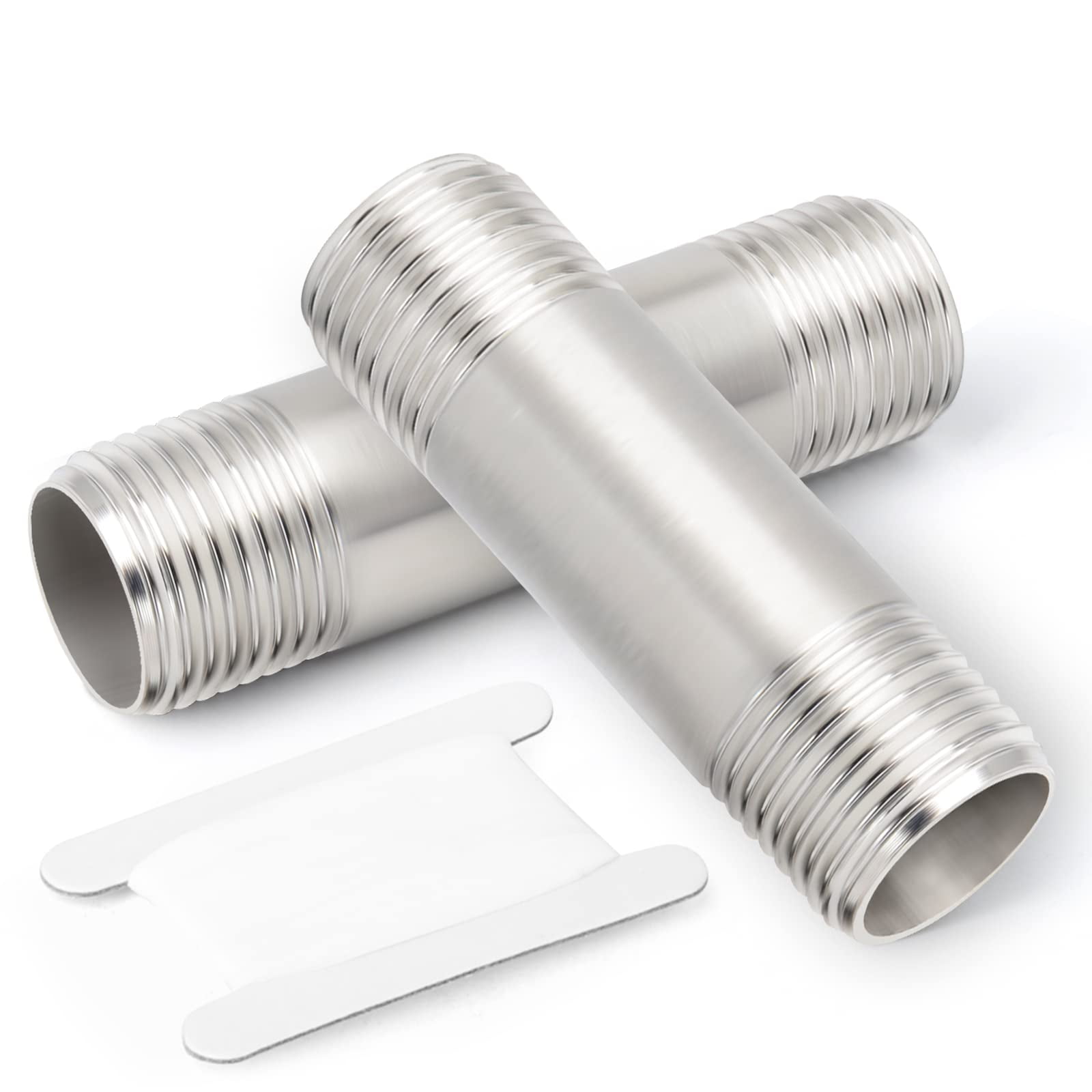 TAISHER 2Pcs Stainless Steel Pipe Fittings, 3/4" NPT x 3/4" NPT Male Threaded, 2" Length Nipple Cast Pipe