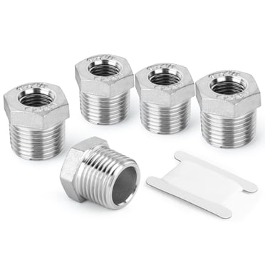 Water Pipe Connectors LTWFITTING Stainless Steel 316 Pipe Bushing Reducer - 3/4" Male X 3/8" Female NPT (5 Pack) Male Female Reducer Fittings