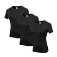 thumbnail image 1 of TAISIM 3 Pack Women's Athletic Casual Quick Dry T Shirt  Running Workout Yoga Top Tee Shirts Short Sleeve T-Shirts,Black,Black,Black,XX-Large, 1 of 1