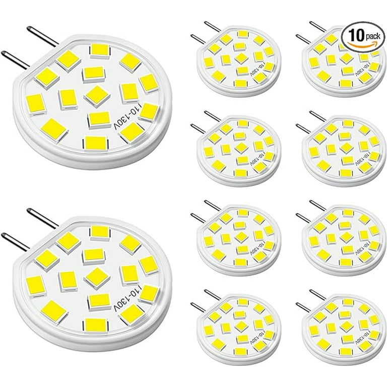 TAIYALOO G8 LED Bulb Dimmable 3W 30W 35W Halogen Equivalent T4 JCD Type Bi Pin G8 Base Daylight White 6000k 120V LED Puck Light Bulbs for Under