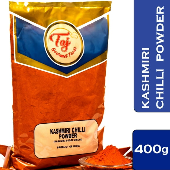 TAJ Premium Indian Kashmiri Chilly Powder, (Deggi Mirch, Lal Mirch), 400 grams