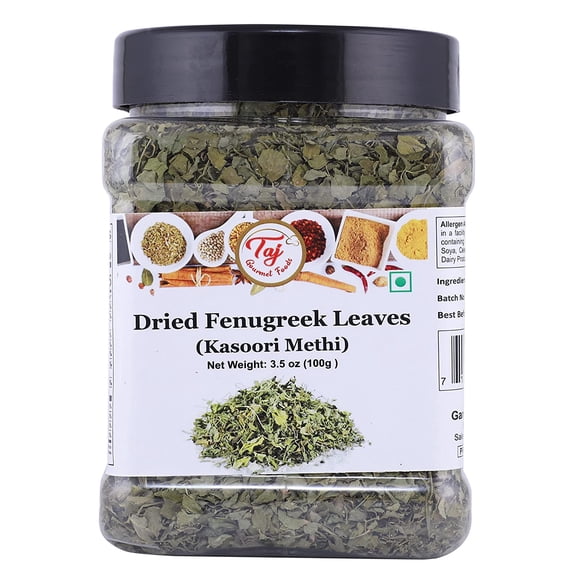 TAJ Premium Indian Kasoori Methi, Dried Fenugreek Leaves), 100 grams