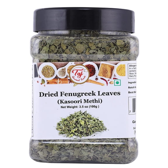 TAJ Premium Indian Kasoori Methi, Dried Fenugreek Leaves), 100 grams