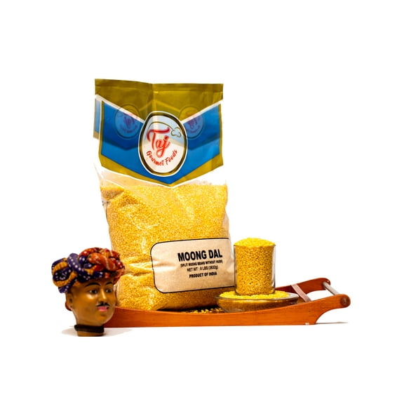TAJ Premium Indian Moong Dal Mung Lentils (Split Mung Beans), 4 lb