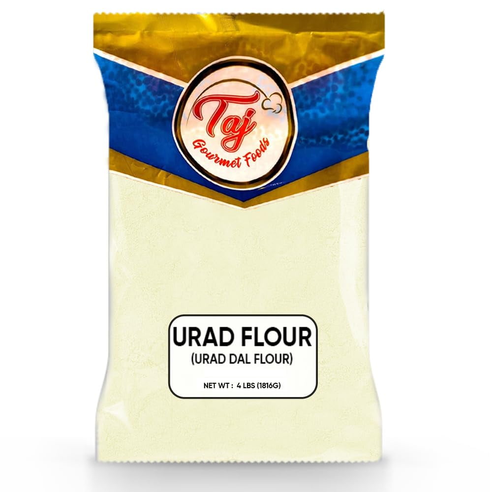 TAJ Premium Urad Flour (White Lentil Flour, Udad Flour), (4-Pounds (NEW ...