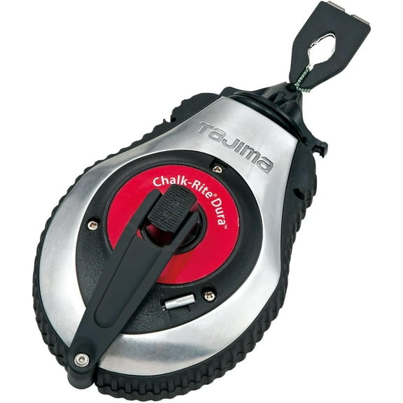 TAJIMA Chalk Line - Chalk-Rite Dura Chalk Box with Extra Bold 1mm Snap Line & Integrated Handle Release - CR401S