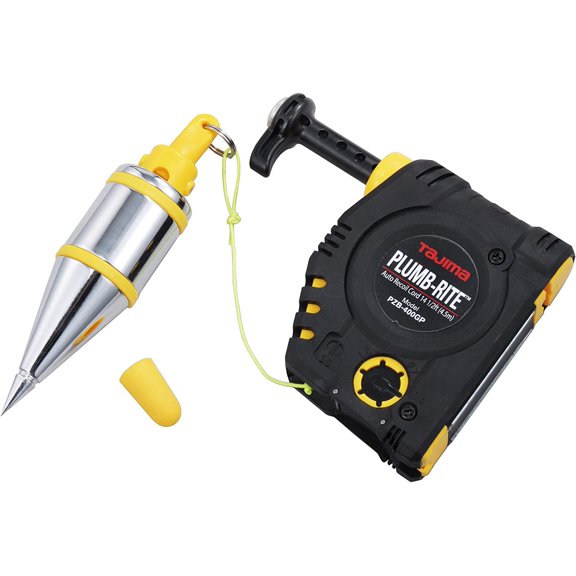 TAJIMA Plumb Bob Setter - 14 oz (400g) Magnetic Plumb-Rite with 14.5 ft Auto Recoil Cord & Quick-Stabilizing Bob - PZB-400GP