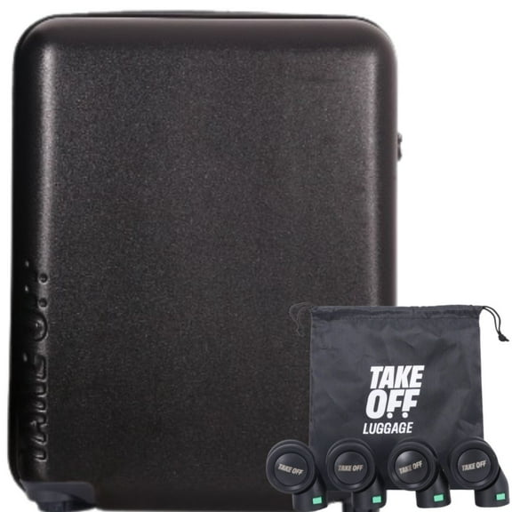 TAKE OFF Luggage Personal Item 3.0 18x14x8 Underseat Carry On with Removable Wheels TSA Lock, Hardshell Suitcase Fits Tight Airline Size Rules No-Fee Lightweight Travel Bag