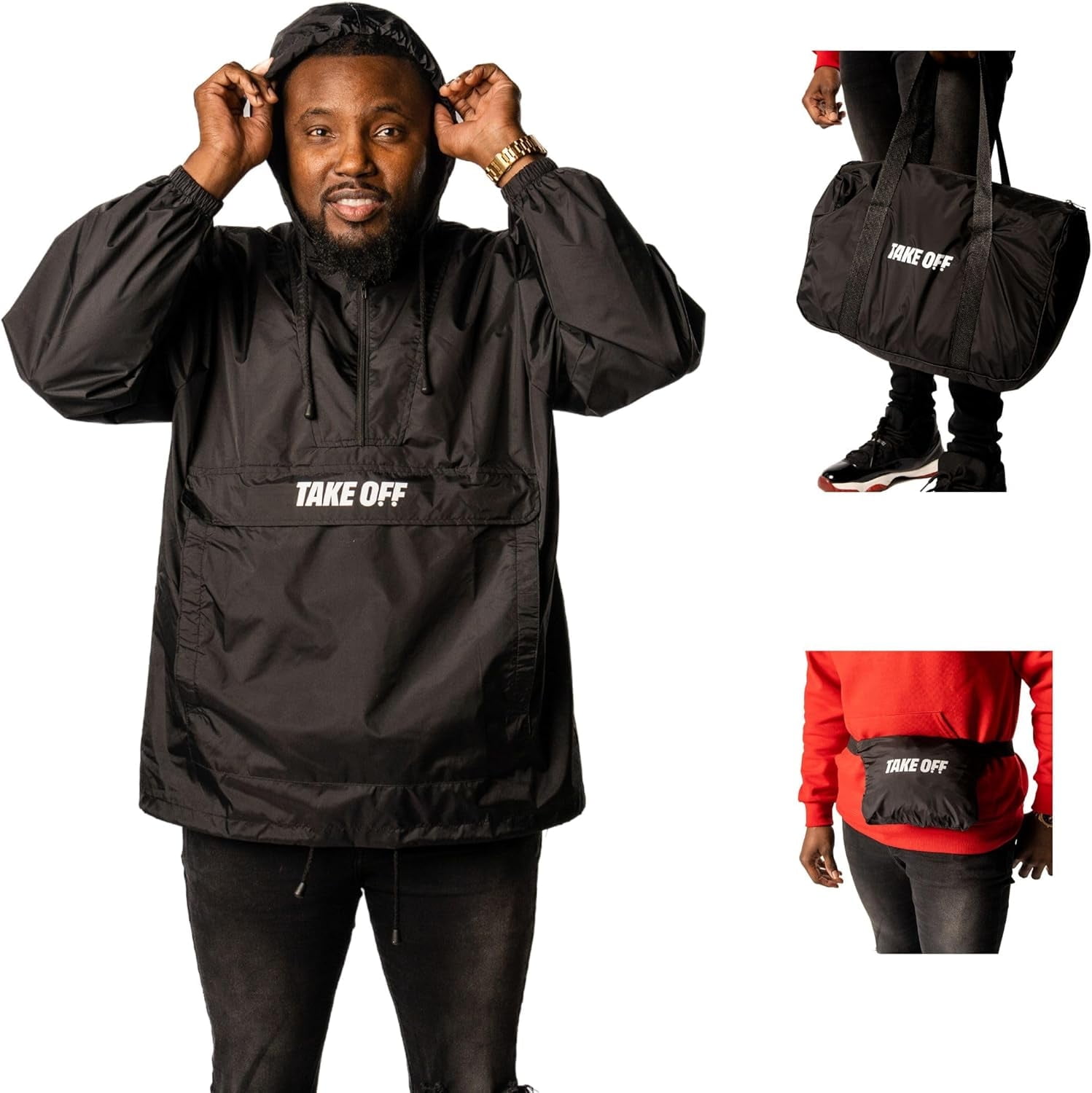 TAKE OFF Luggage Convertible Medium Duffle Bag Jacket Carrying Bag