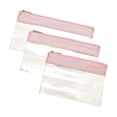 thumbnail image 1 of TAKE OFF Luggage Flat Pouch for Toiletry Transparent Travel Pouch Cosmetic Organizer, Pink 3 pcs., 1 of 1
