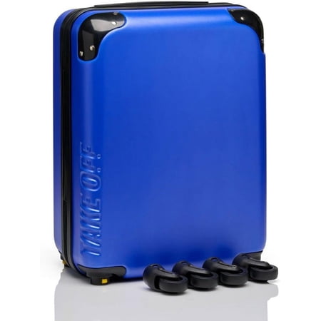 TAKE OFF Luggage Personal Item Travel Bag 18x14x8 Inches Suitcase with Detachable Luggage Wheels, Blue