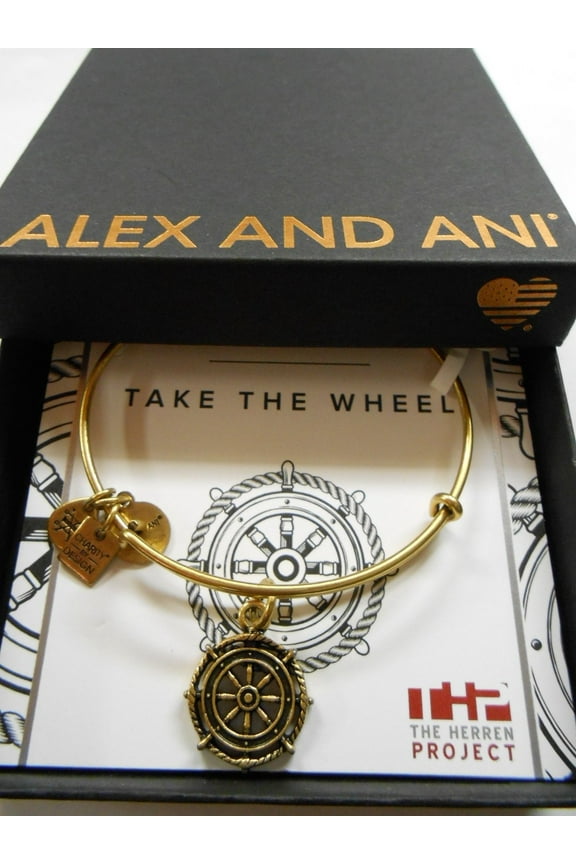 TAKE THE WHEEL Rafaelian Gold Charm Bangle New With Tag Card & Box