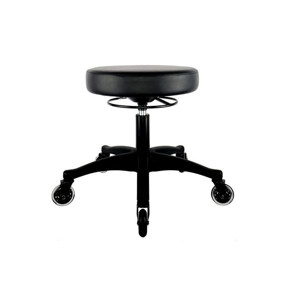 TAKE UR SEAT 15" Table Height Adjustable Round Seat Stool Heavy Duty Built and Shipped Within 24 Hours, Spa, Medical, Lab, Rubber Caster, Black