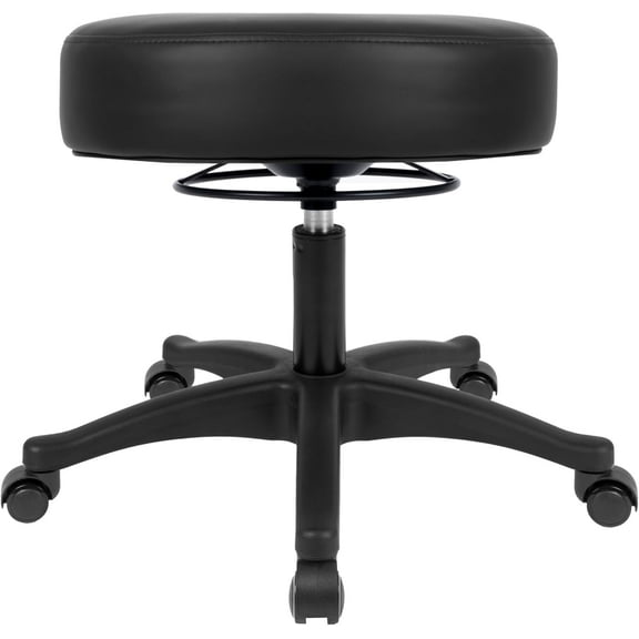 TAKE UR SEAT 17" Table Height Adjustable Round Seat Stool Heavy Duty Ship and Built Within 24 Hours, Spa, Medical, Lab, Cleanroom, Self-Braking Caster, Black