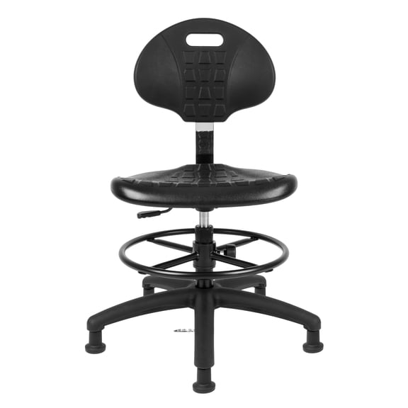 TAKE UR SEAT Cleanroom Ergonomic ESD Chair Stool, Tilt Lumbar & Seat Depth Adjustment 18" Dia. Adjustable Fooring,HD Base,18" to 26" Height Adjustment (Glide)