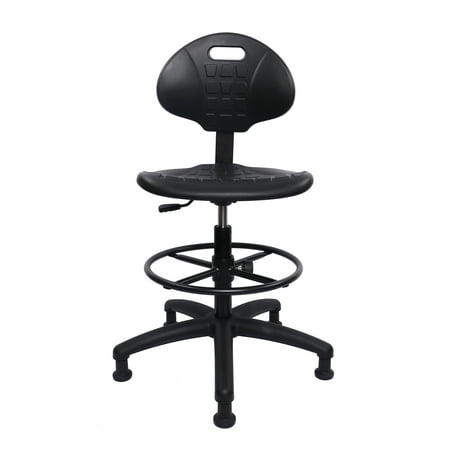 TAKE UR SEAT Deluxe Polyurethane Drafting Lab Stool Chair, 18" Adjustable Footring, 10" Adjustable Height, 450 lbs seat Capacity, Heavy Duty, Built and Shipped Within 24 Hours (Glide)