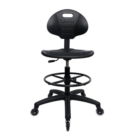 TAKE UR SEAT Deluxe Polyurethane Drafting Lab Stool Chair, 18" Adjustable Footring, 10" Adjustable Height, 450 lbs seat Capacity, Heavy Duty, Built and Shipped Within 24 Hours (Rubber)