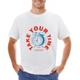 thumbnail image 1 of TAKE YOUR TIME Men’s T-Shirt 100% Cotton Casual Short Sleeve Tops Gift Tee White S, 1 of 2