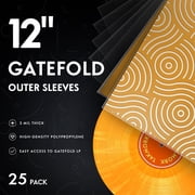 TAKMORK 12" Gatefold Vinyl Record Outer Sleeves, 3 Mil High-Density Plastic LP Album Cover Protectors for Double LPs, 25 Pack