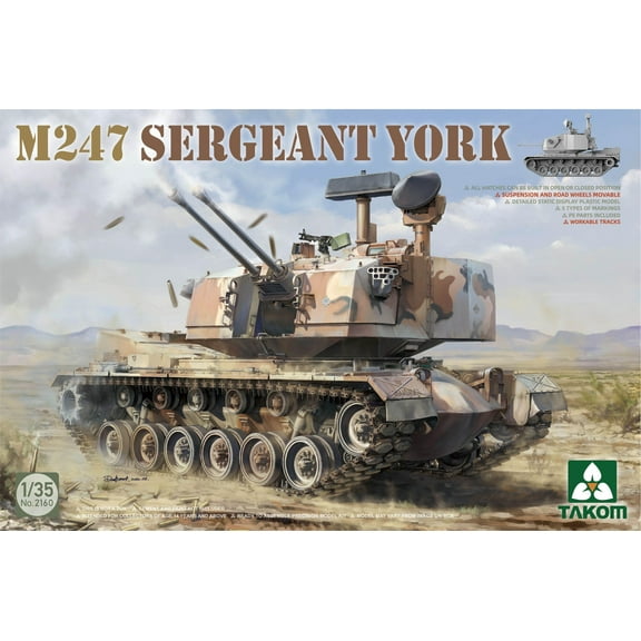 TAKOM 2160 1/35 M247 Sergeant York SPAA Tank Model Kit