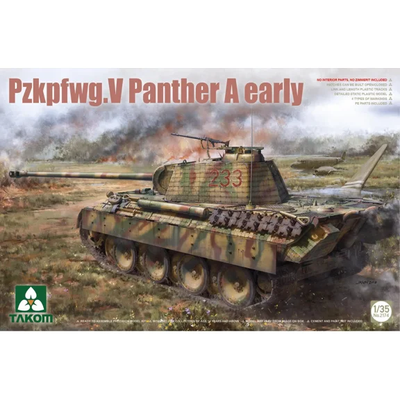 TAKOM 2174 1/35 Pzkpfwg.V Panther A Early Scale Model Kit