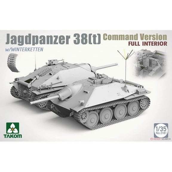 TAKOM 2181 1/35  38(t) Hetzer Command Version w/Full Interior & Winterketten Model Kit