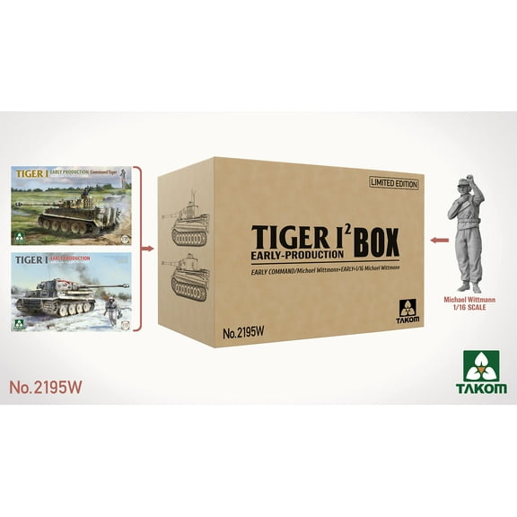 TAKOM 2195W 1/35 TIGER 1 Early Production Box+1/16 COMMAND Michael Wittmann
