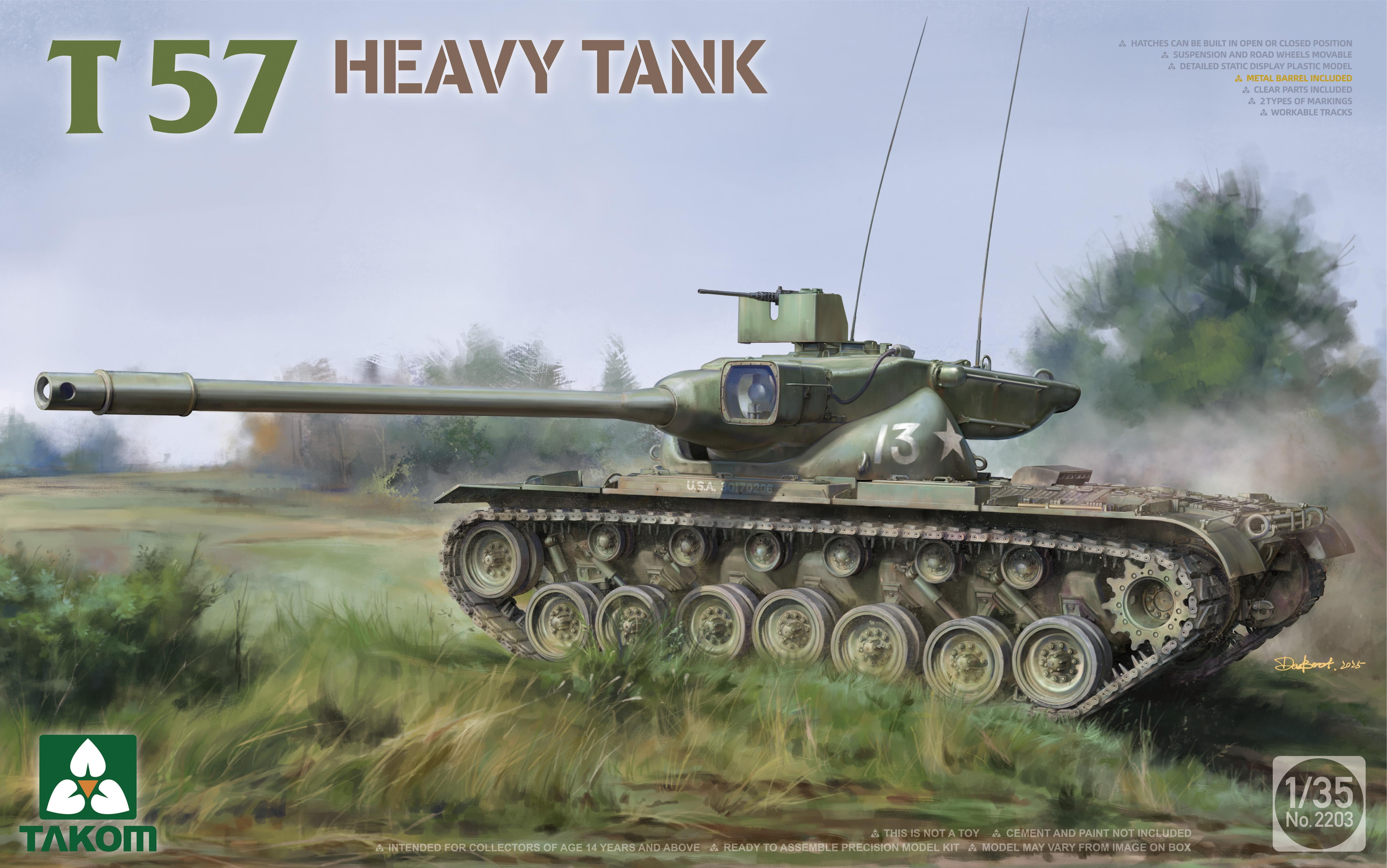 TAKOM 2203 1/35 Scale US T57 Heavy Tank Assembly Model Kit