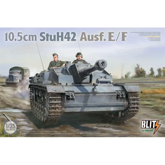 TAKOM 8016 1/35 Scale 10.5cm StuH42 Ausf. E/F Model Kit