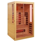 TAKOYI 2-3 Person Standard Indoor Canadian Hemlock Wood Infrared Sauna House, 1950W with LED Control Panel